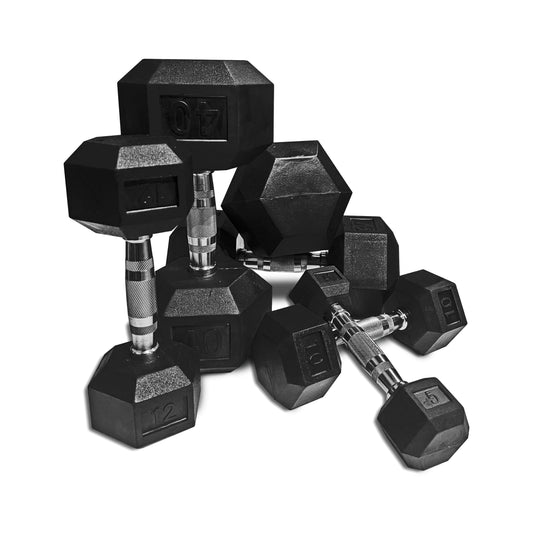 Rubber Hex Dumbbells - SummitRubber